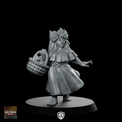 Dwarf Young Lady With Basket Miniature Narrative RPG - Vae Victis - We Print Miniatures