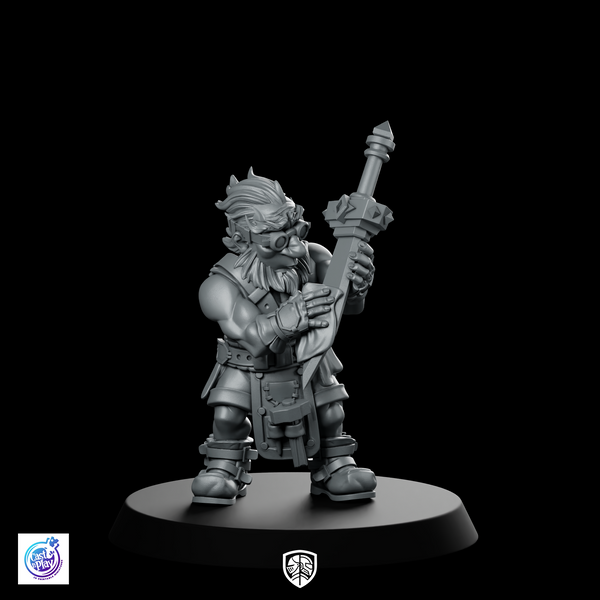 Dwarven Blacksmith Stannor Miniature Rugged Marksman Forge