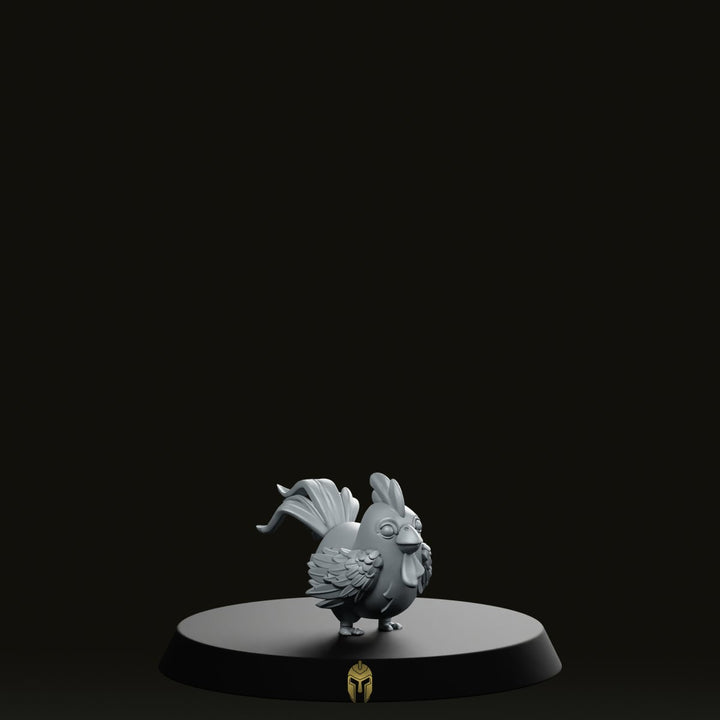 Dwarven Brewcrop Chicken Miniature Whimsical Fantasy Companion