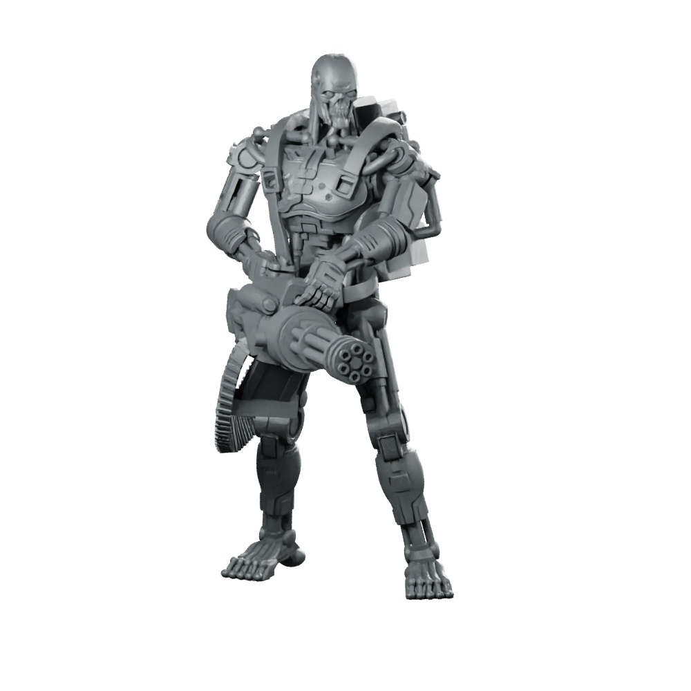 E 1000 Annihilator F Miniature Skeletal Robot Gunner Miniature 360 Spin 01