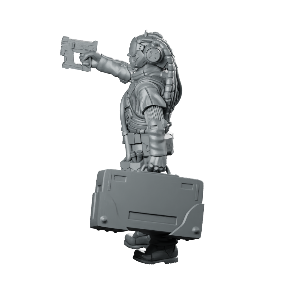 Earl Rusty Chambers 01 Cyberpunk Miniature Taser Briefcase Miniature 360 Spin 01