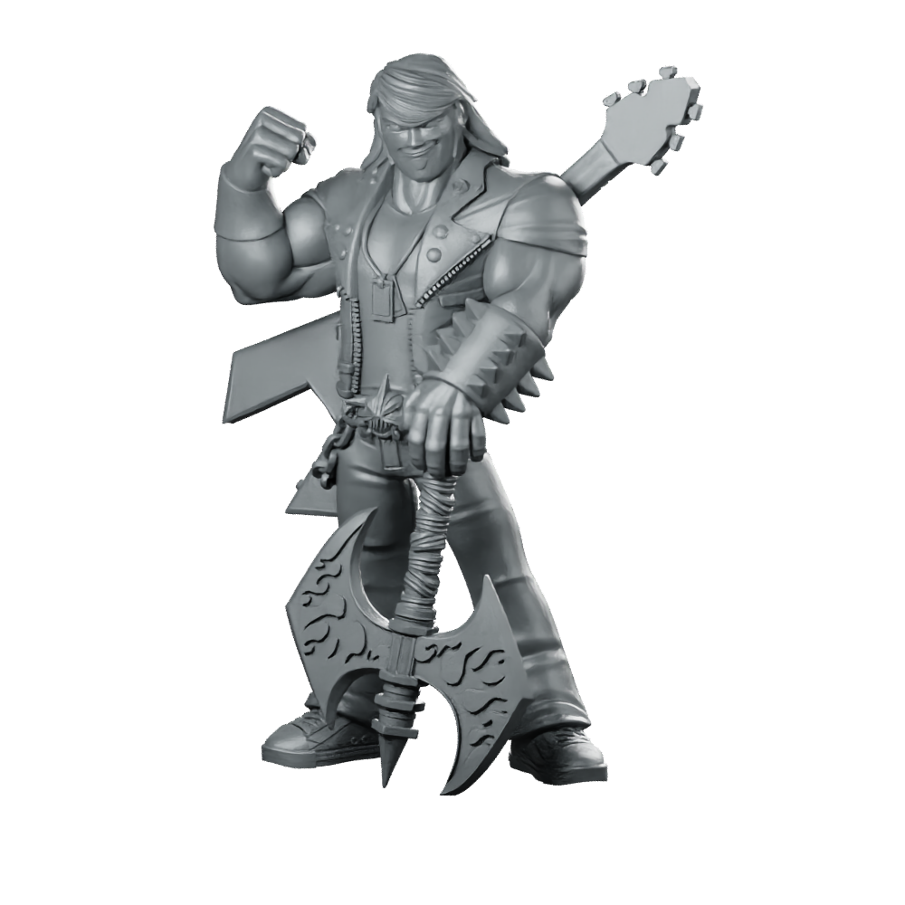 Eddie God Of Rock Miniature Guitar Axe Warrior Miniature 360 Spin 01