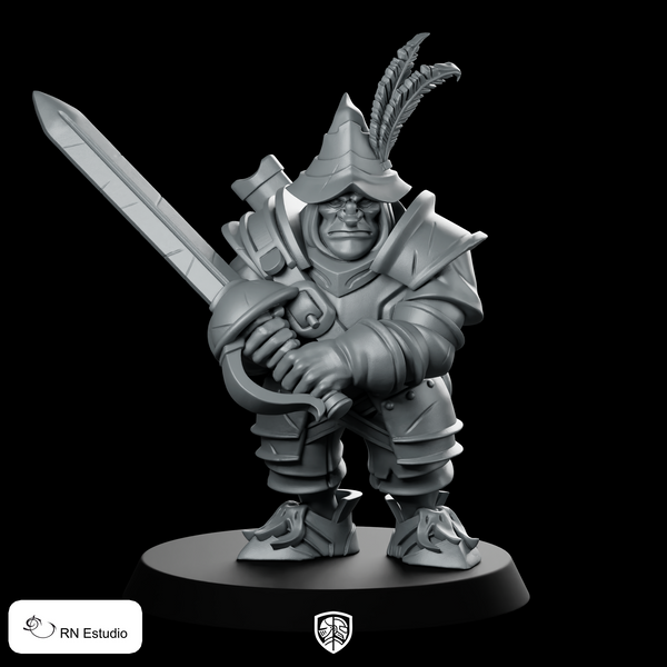 Edwin Warrior Miniature Armored Sword Hero Fighter