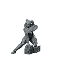 Eileen Spike Kelly 02 Miniature Cyberpunk Sniper Operative Miniature 360 Spin 01