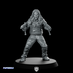 El Kamandag Scifi Miniature Cyberpunk Soldier Dual-Pistol