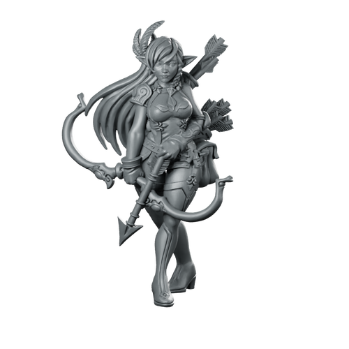 Elf Archer Elaina Fantasy Miniature Female Ranger Hero Miniature 360 Spin 01