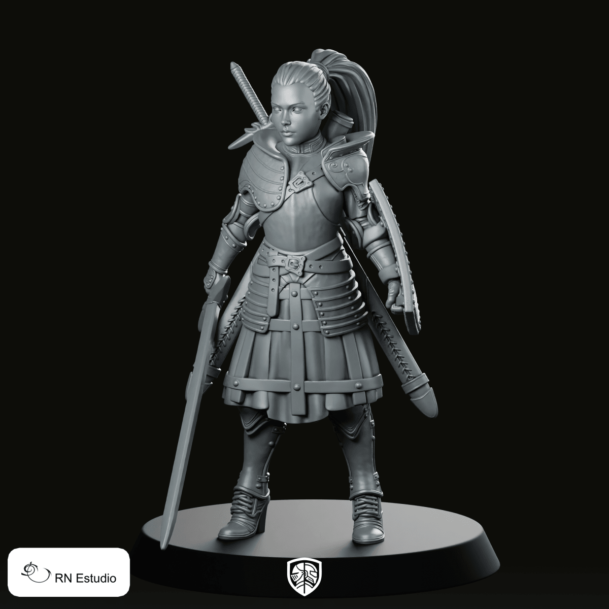 Elara Shieldbane 32 Miniature - RN Estudio - We Print Miniatures