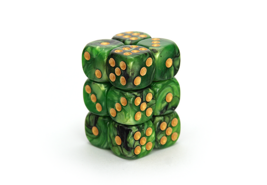 Elemental Dice | Black & Green | 12x16mm Dice Block