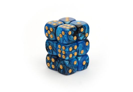 Elemental Dice | Black & Blue | 12x16mm Dice Block
