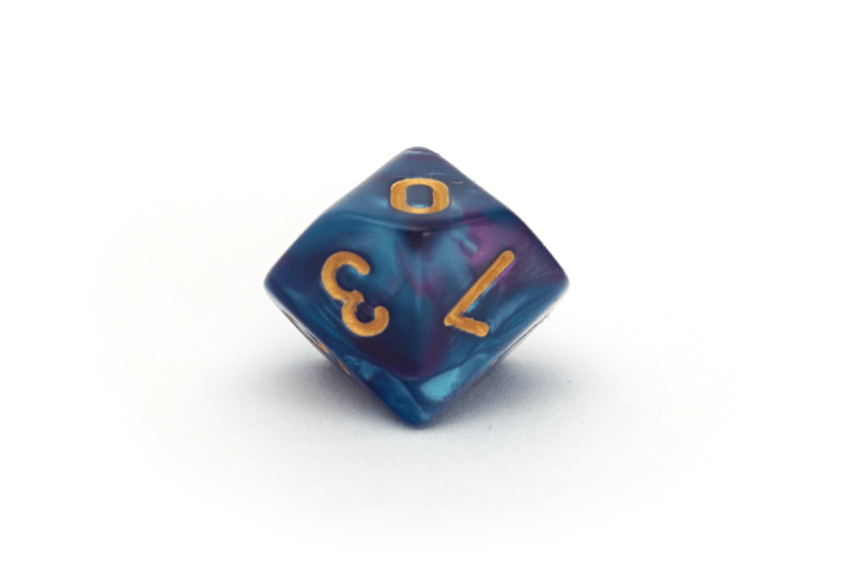 Elemental Dice | 10d10 | Blue & Purple - DiceRoll UK - We Print Miniatures