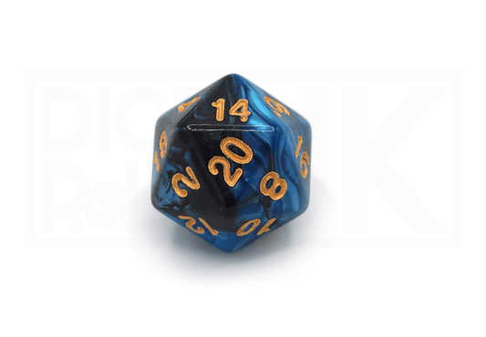 Elemental Dice | Black & Blue - DiceRoll UK - We Print Miniatures