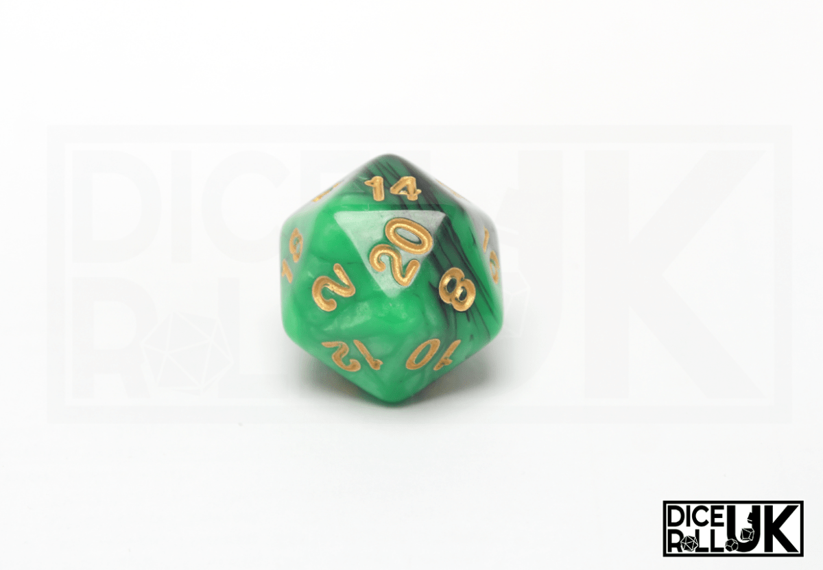 Elemental Dice | Black & Green - DiceRoll UK - We Print Miniatures