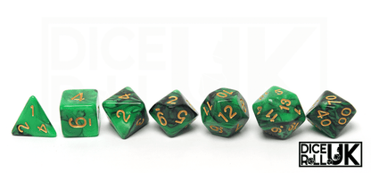 Elemental Dice | Black & Green - DiceRoll UK - We Print Miniatures