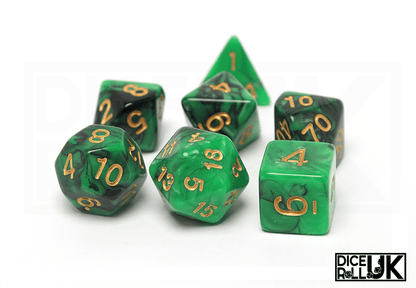 Elemental Dice | Black & Green - DiceRoll UK - We Print Miniatures