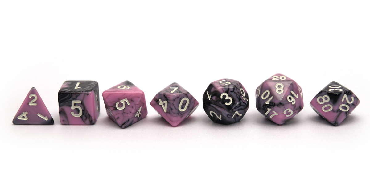 Elemental Dice | Black & Pink - DiceRoll UK - We Print Miniatures
