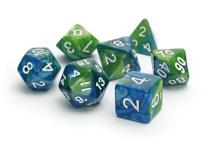 Elemental Dice | Blue & Green - DiceRoll UK - We Print Miniatures