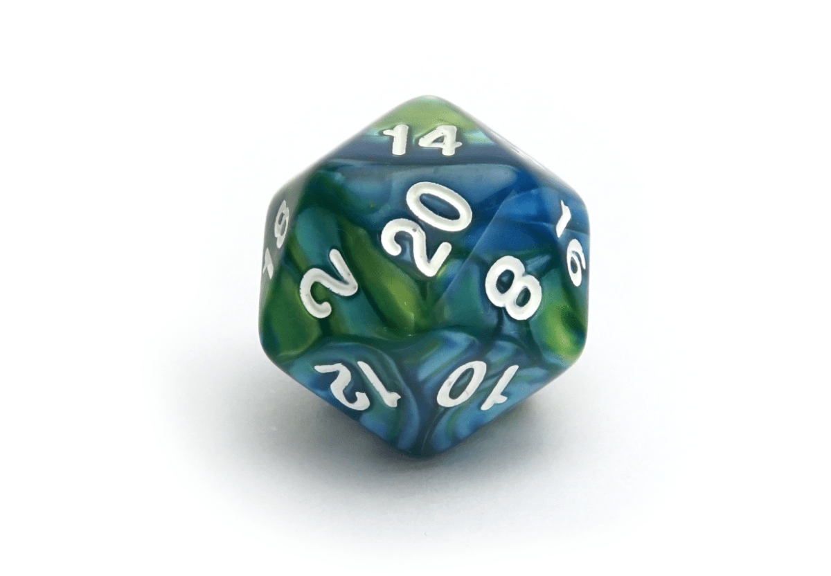 Elemental Dice | Blue & Green - DiceRoll UK - We Print Miniatures