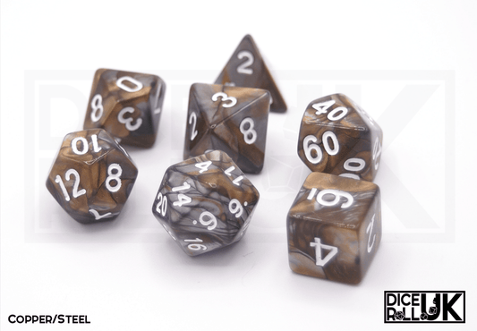 Elemental Dice | Copper & Steel - DiceRoll UK - We Print Miniatures