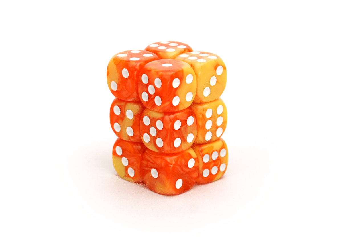 Elemental Dice | Flame Orange | 12x16mm Dice Block - DiceRoll UK - We Print Miniatures