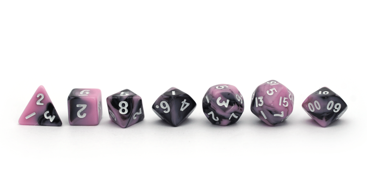 Elemental Dice | Mini | Black & Pink - DiceRoll UK - We Print Miniatures