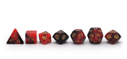 Elemental Dice | Mini | Black & Red - DiceRoll UK - We Print Miniatures