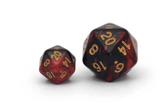 Elemental Dice | Mini | Black & Red - DiceRoll UK - We Print Miniatures