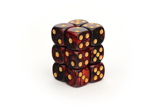 Elemental Dice | Black & Red | 12x16mm Dice Block