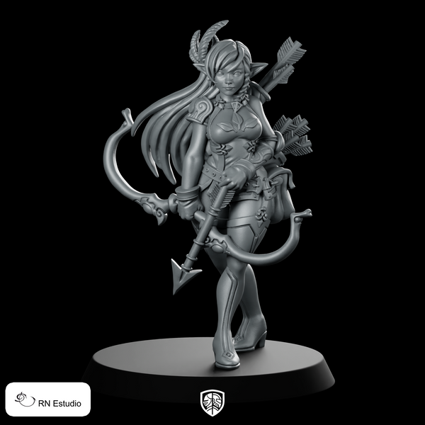 Elf Archer Elaina Fantasy Miniature Female Ranger Hero