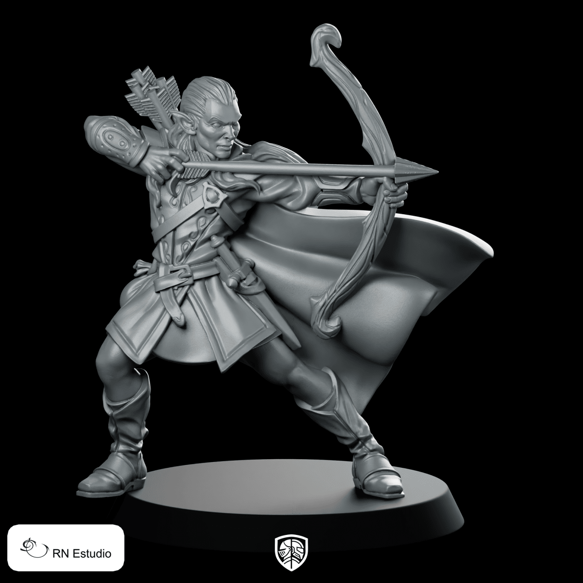 Elf Archer Feydhil LOTR Miniature Dynamic Bow Hero - RN Estudio - We Print Miniatures