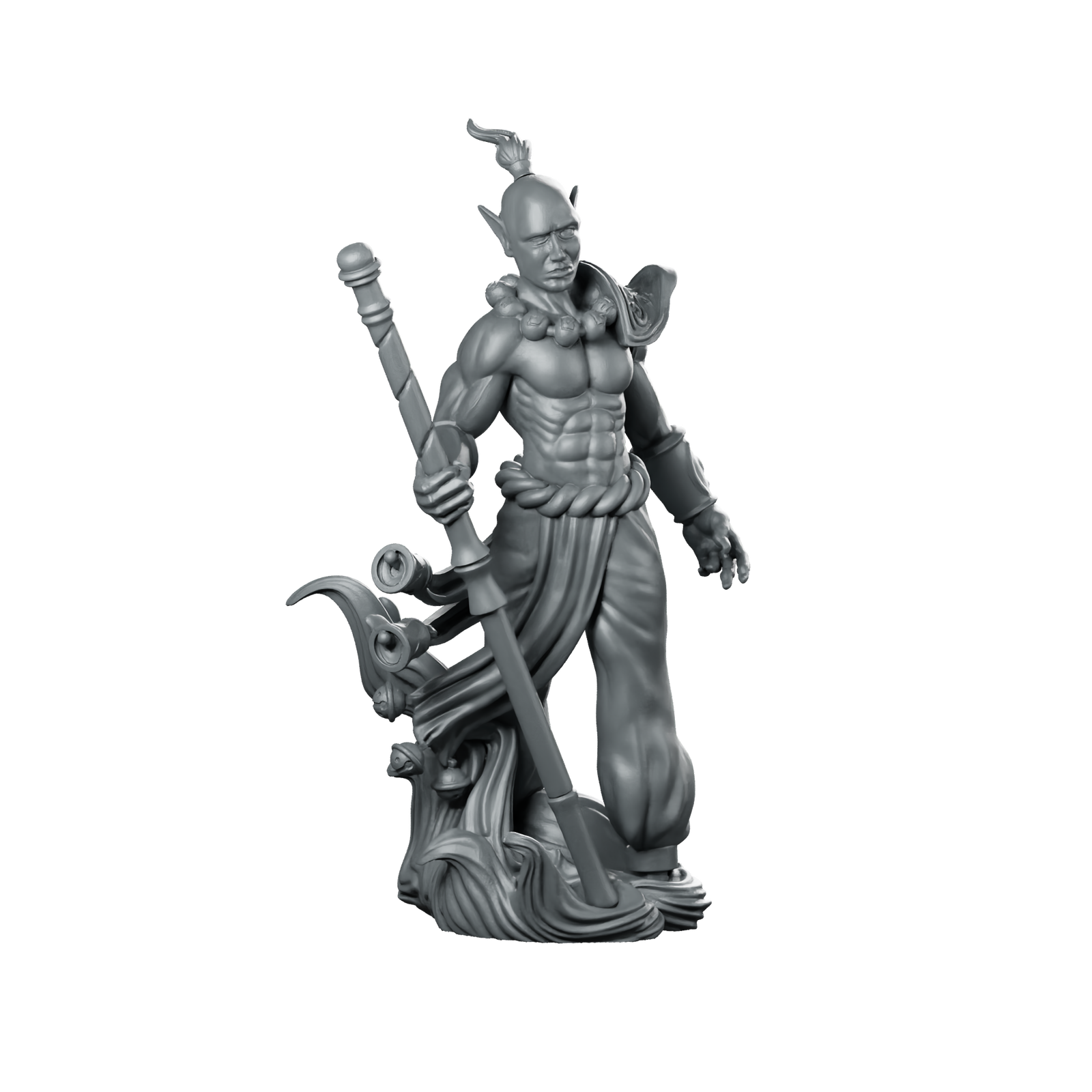 Elf Monk Miniature Elf Bard Miniature 360 Spin 01