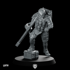 Elijah 01 Cyberpunk Miniature Armored Bazooka Soldier