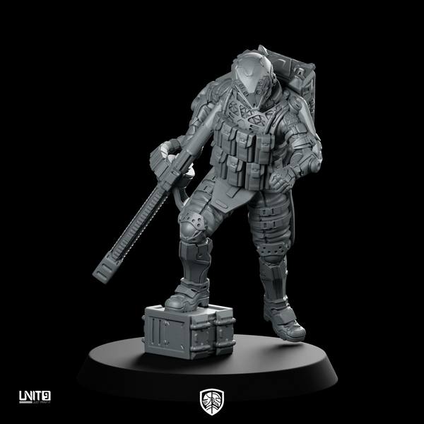 Elijah 01 Cyberpunk Miniature Armored Bazooka Soldier