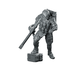 Elijah 01 Cyberpunk Miniature Armored Bazooka Soldier Miniature 360 Spin 01