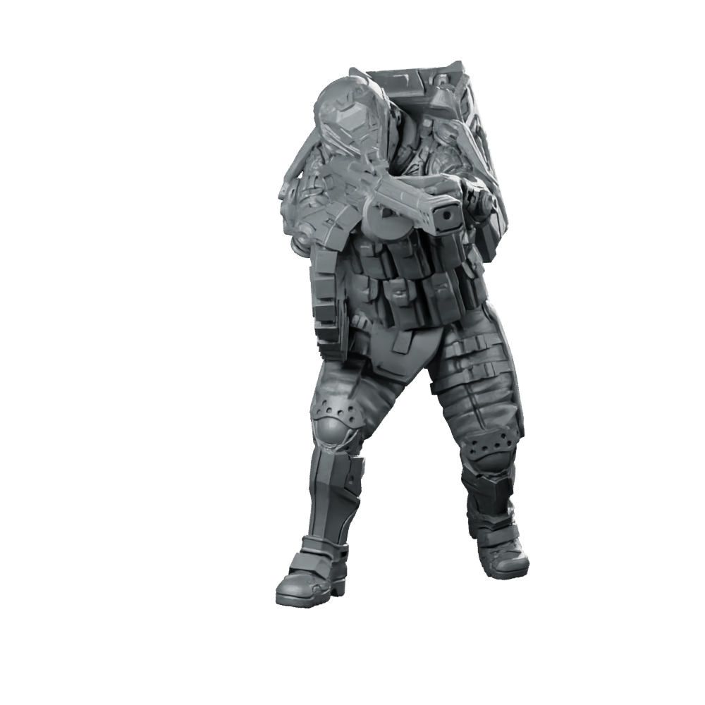 Elijah 02 Cyberpunk Miniature Tactical Sniper Operative Miniature 360 Spin 01
