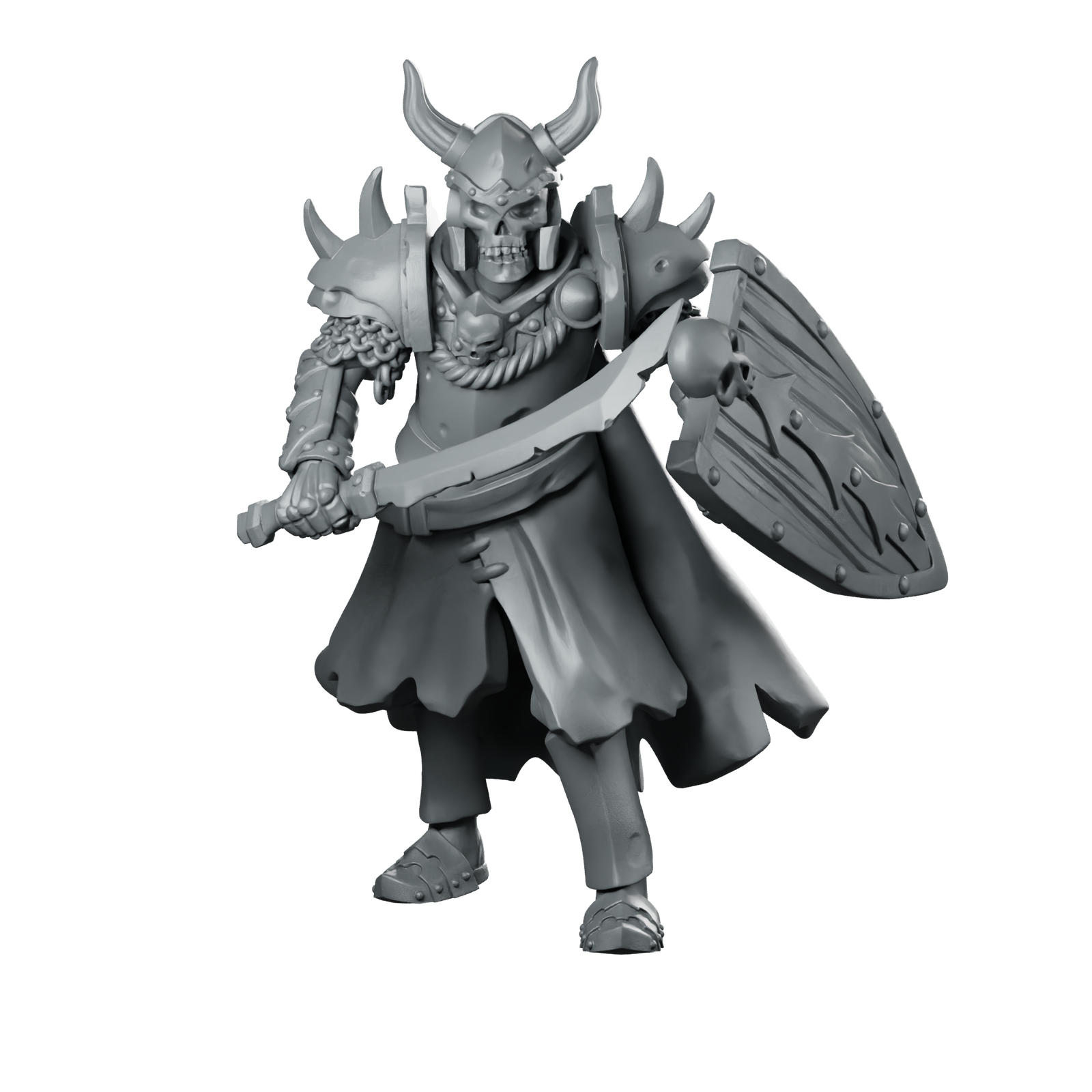Elite 02 Miniature Horned Skeleton Knight Miniature 360 Spin 01