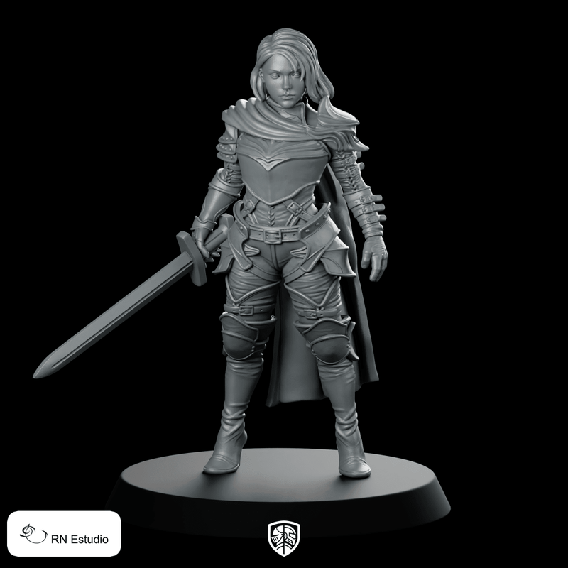 Elane Blackvale (Warrior) Miniature Female Hero - RN Estudio - We Print Miniatures