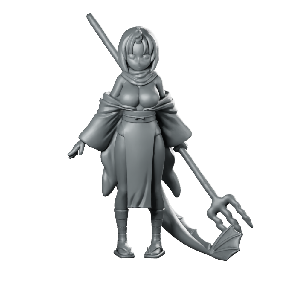 Elma Miniature Anime Trident Farmer Hero Resin Miniature 360 Spin 01