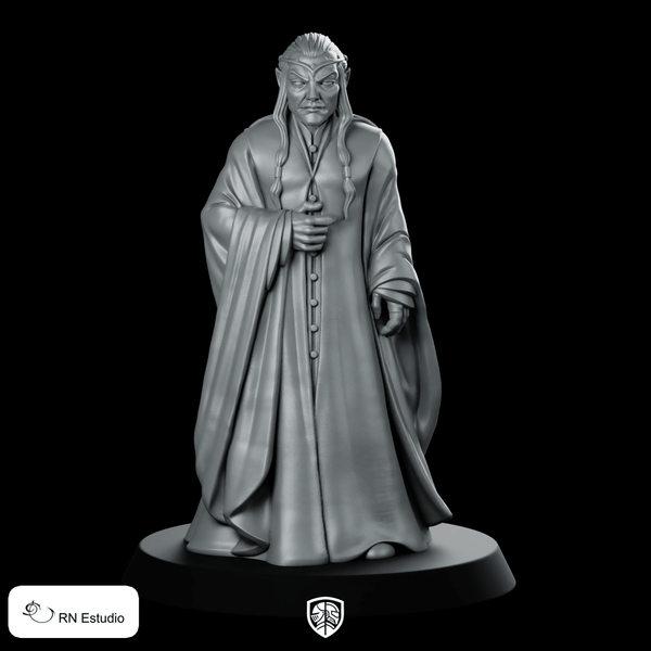 Elrond Miniature Robed Noble Mage Hero RPG - RN Estudio - We Print Miniatures