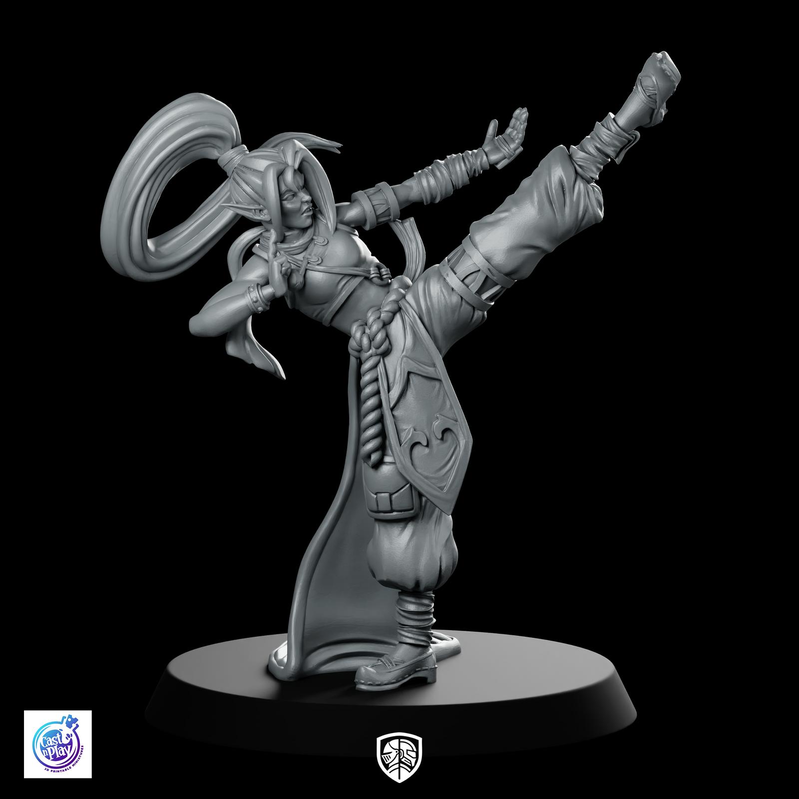 Elvish Monk 2 Fantasy Miniatures miniature kickboxing