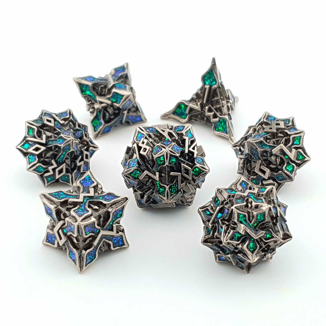 Emerald Glade | Solid Metal Dice | 7 Piece Set - Tabletop Dominion - We Print Miniatures