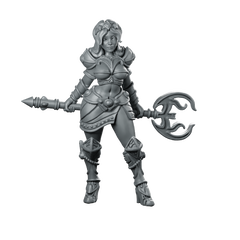 Mage Emerald Witch Miniature Female Staff Sorceress Miniature 360 Spin 01