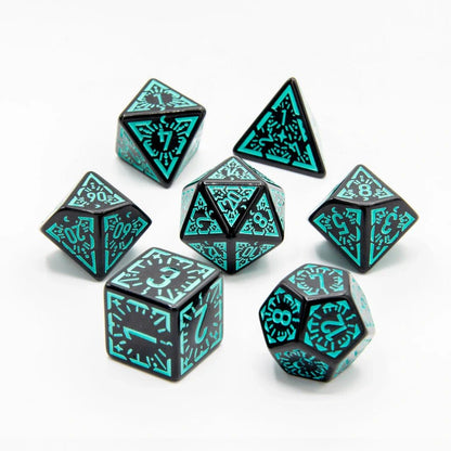 Emerald Ray | Acrylic Dice | 7 Piece Set - Tabletop Dominion - We Print Miniatures
