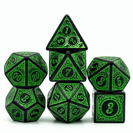 Smaragd-Runen | Acrylwürfel | 7-teiliges Set