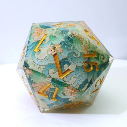 Emerald Tide | 50mm D20 | Oversized Art Core Dice - Tabletop Dominion - We Print Miniatures