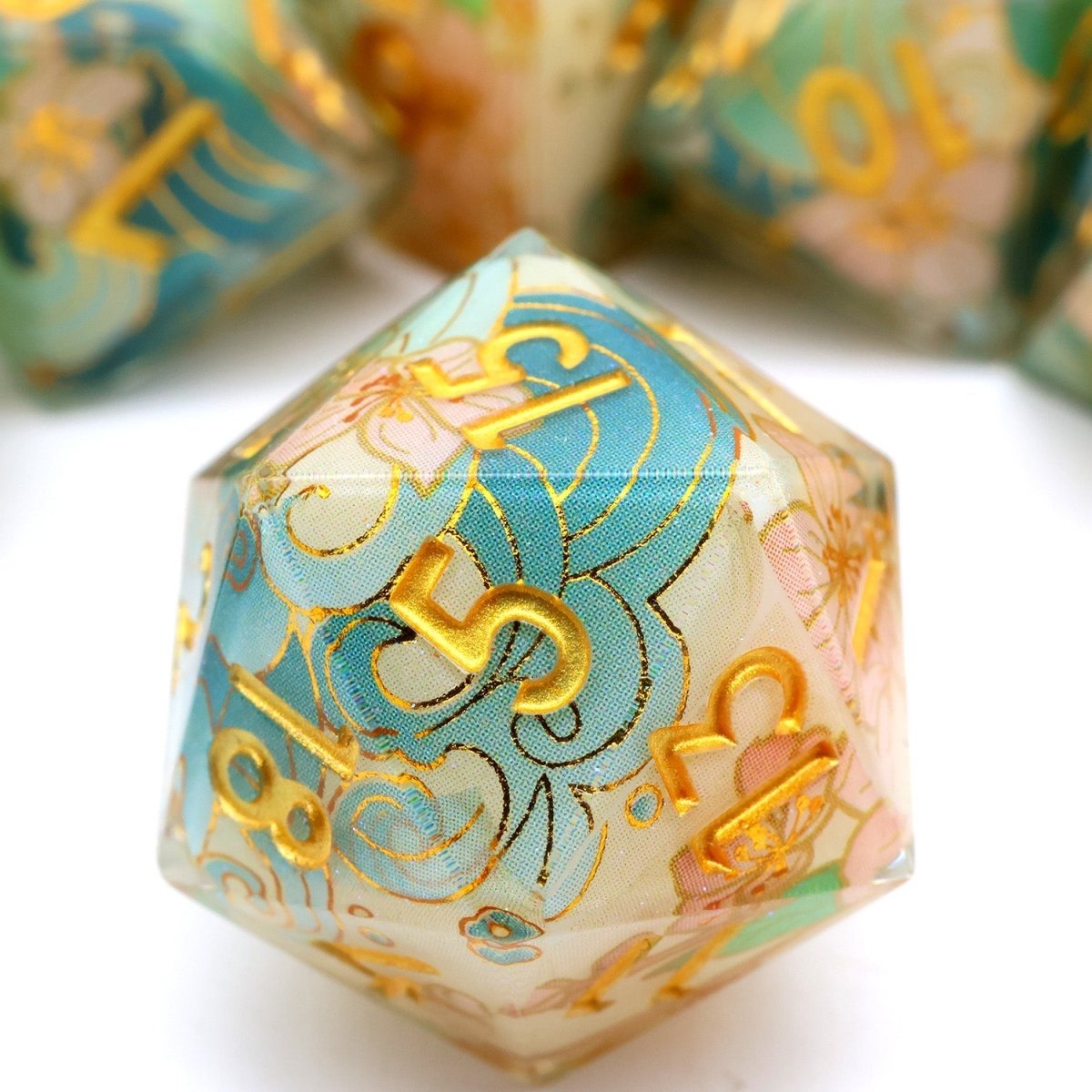 Emerald Tide | Art Core Dice | 7 Piece Set - Tabletop Dominion - We Print Miniatures