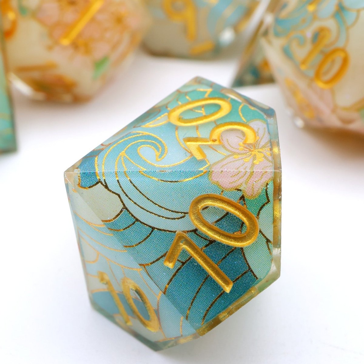 Emerald Tide | Art Core Dice | 7 Piece Set - Tabletop Dominion - We Print Miniatures