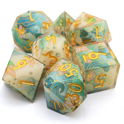 Emerald Tide | Art Core Dice | 7 Piece Set - Tabletop Dominion - We Print Miniatures