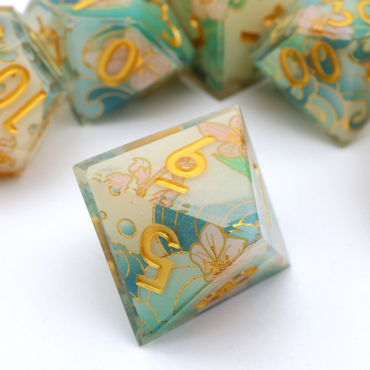 Emerald Tide | Art Core Dice | 7 Piece Set - Tabletop Dominion - We Print Miniatures