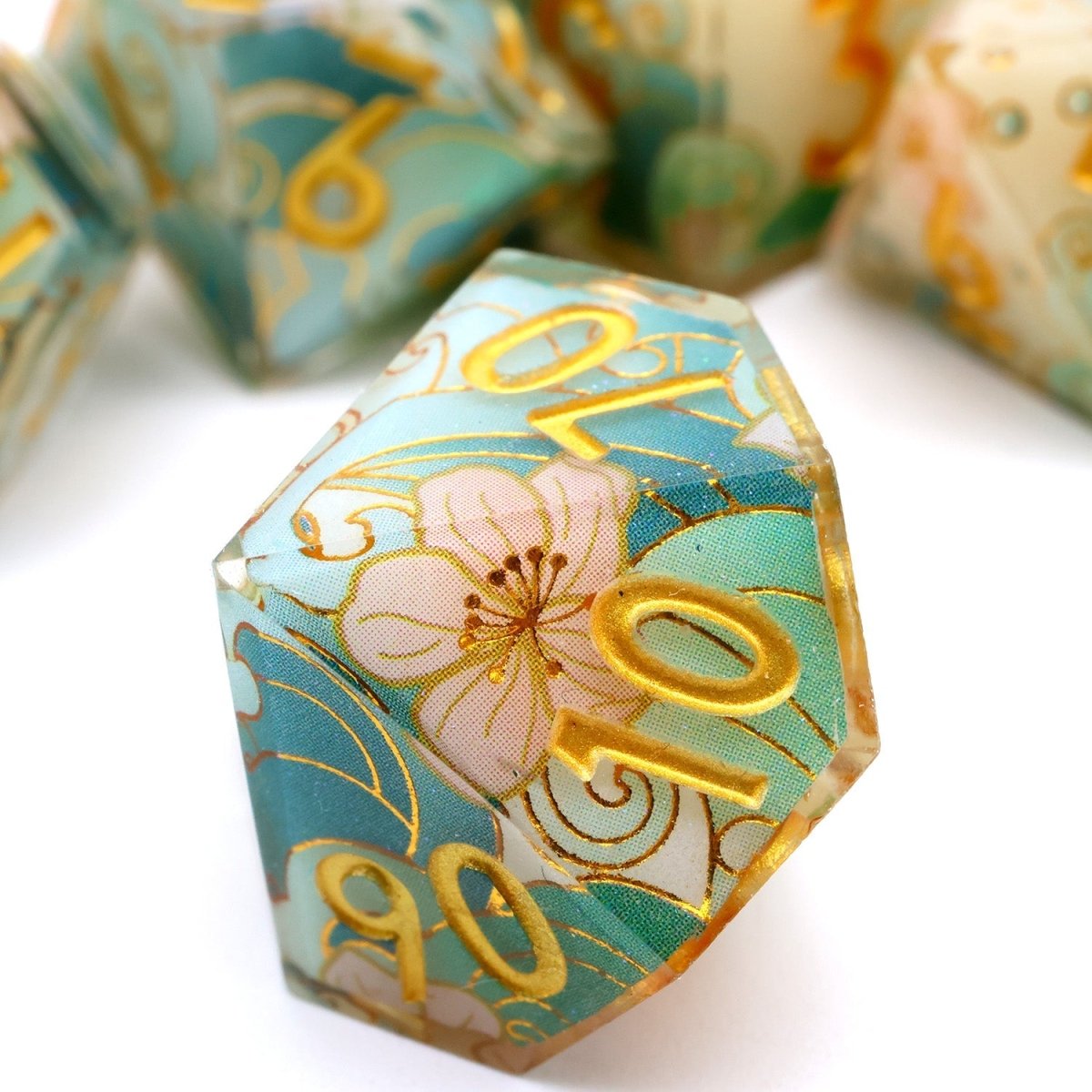 Emerald Tide | Art Core Dice | 7 Piece Set - Tabletop Dominion - We Print Miniatures