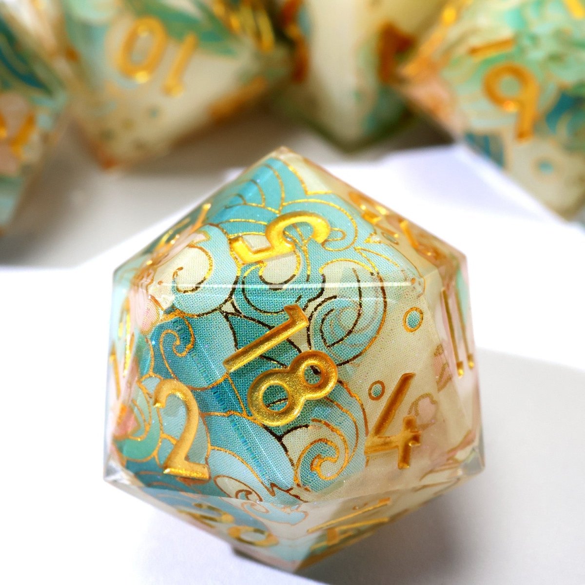 Emerald Tide | Art Core Dice | 7 Piece Set - Tabletop Dominion - We Print Miniatures